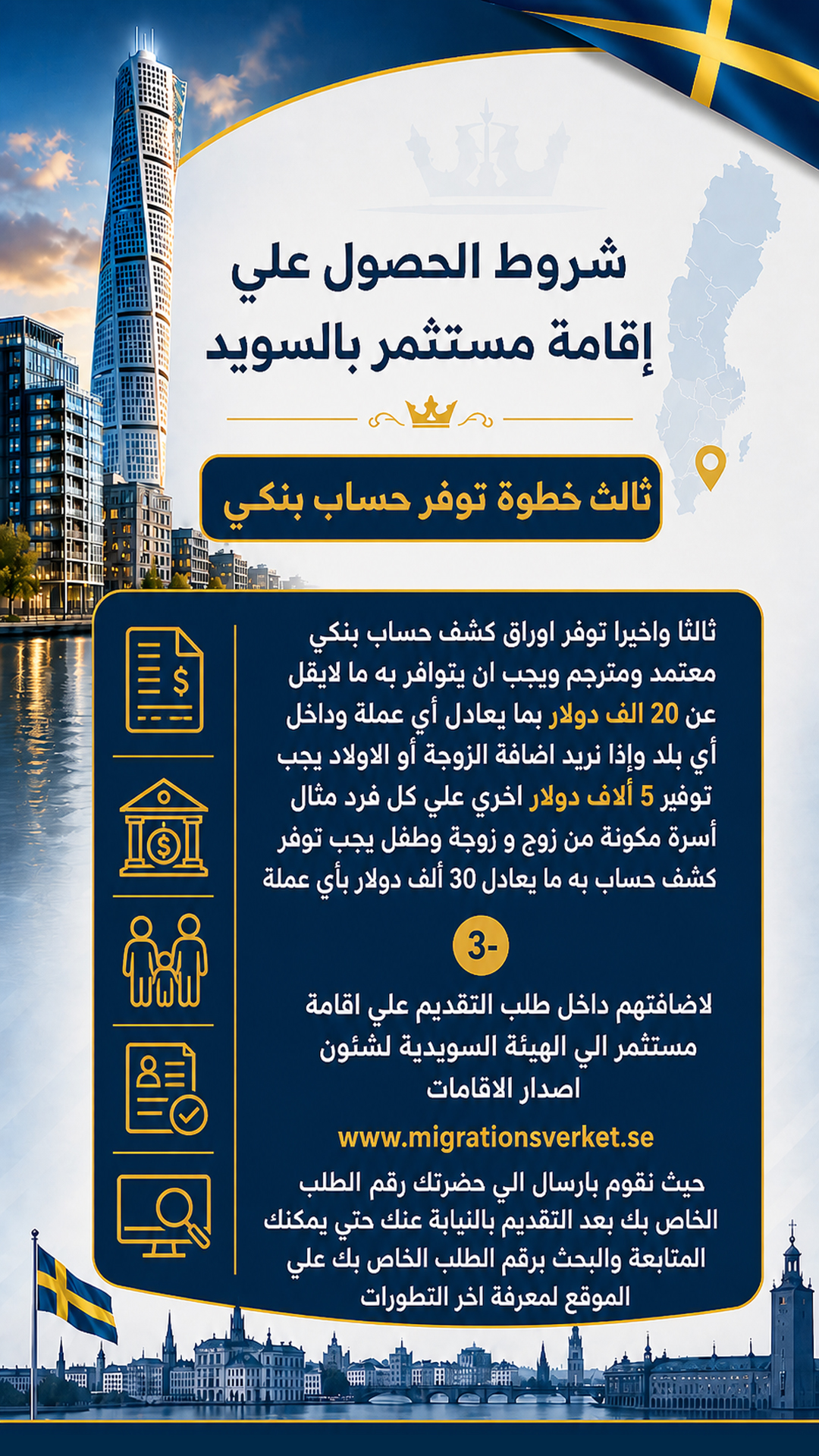 ثالث خطوة توفر حساب بنكي